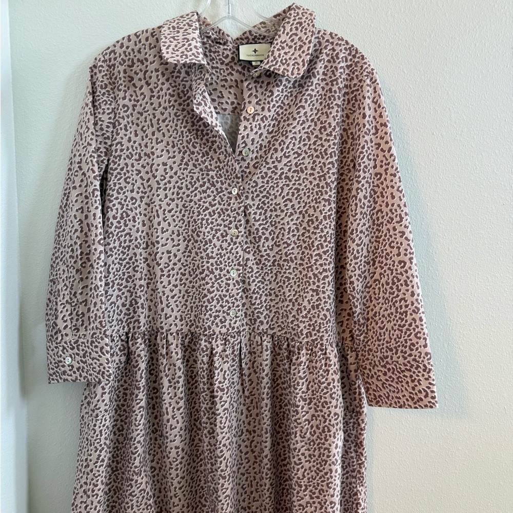Leopard Print Button-Up Dress